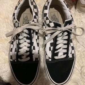 High top checkered Vans